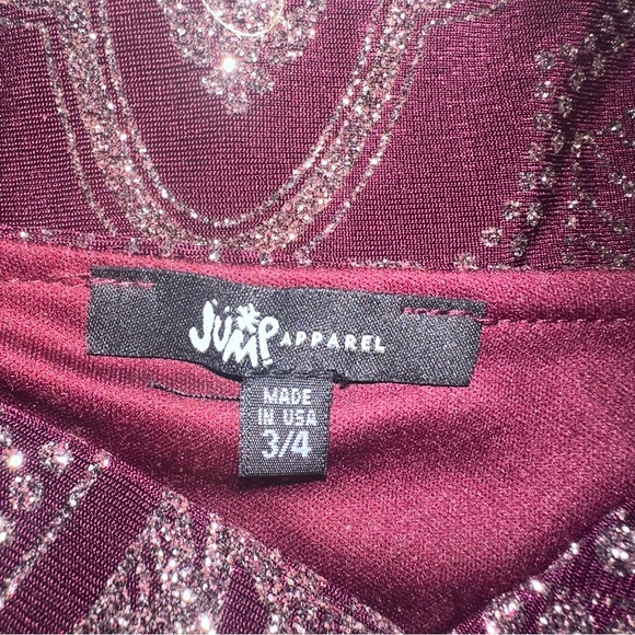 Nordstrom Jump Apparel Burgandy Dress With Glitter - Picture 5 of 5